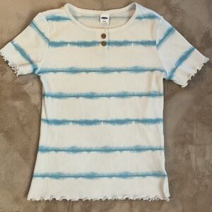 Kids Blue and White Striped Shirt